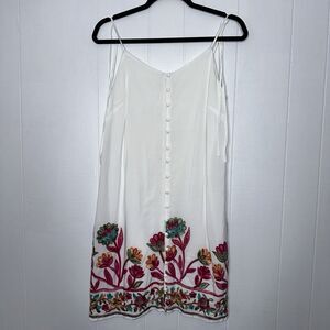 Hailey Lyn Women’s Floral Embroidered Mini Dress White Sleeveless Size 6